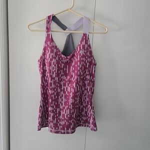 Nike Fuchsia Dot-Print Crossback Tank Top